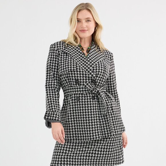 CABI Passport Houndstooth Trench - Picture 1 of 2